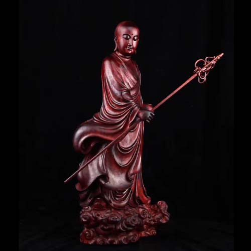 小叶紫檀大师作品摆件藏品地藏王菩萨