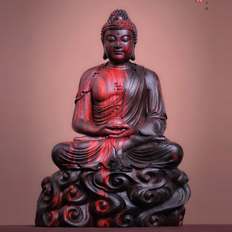 印度小叶紫檀雕刻摆件「释迦牟尼佛」